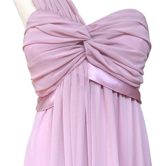 Vintage PACOPM Dusty Pink Strapless Floaty Dress Sheer Fully Lined Floor Length - Picture 4 of 8